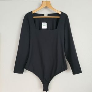 Free People Intimately Black Bodysuit Size L NWT